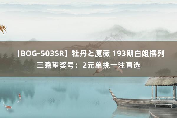 【BOG-503SR】牡丹と魔薇 193期白姐摆列三瞻望奖号：2元单挑一注直选