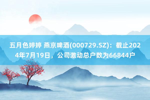 五月色婷婷 燕京啤酒(000729.SZ)：截止2024年7月19日，公司激动总户数为66844户