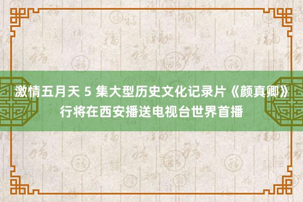 激情五月天 5 集大型历史文化记录片《颜真卿》行将在西安播送电视台世界首播