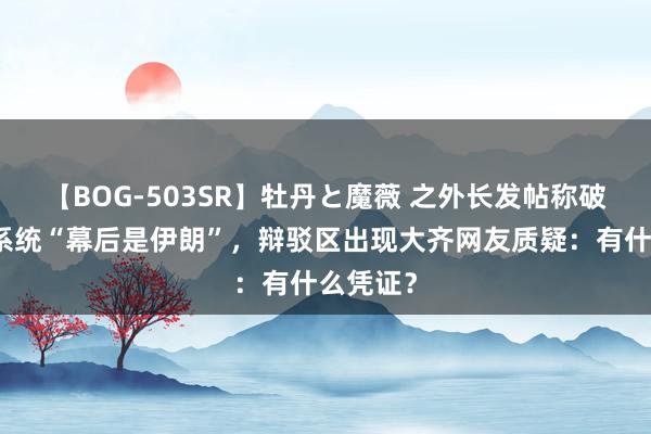 【BOG-503SR】牡丹と魔薇 之外长发帖称破碎法国系统“幕后是伊朗”，辩驳区出现大齐网友质疑：有什么凭证？