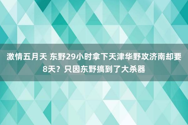 激情五月天 东野29小时拿下天津华野攻济南却要8天？只因东野搞到了大杀器