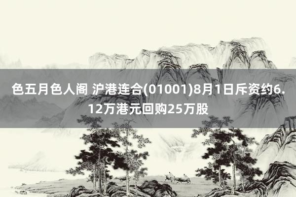 色五月色人阁 沪港连合(01001)8月1日斥资约6.12万港元回购25万股