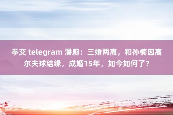 拳交 telegram 潘蔚：三婚两离，和孙楠因高尔夫球结缘，成婚15年，如今如何了？