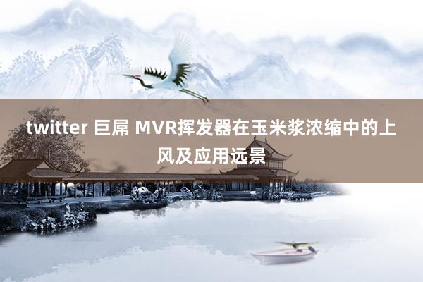 twitter 巨屌 MVR挥发器在玉米浆浓缩中的上风及应用远景