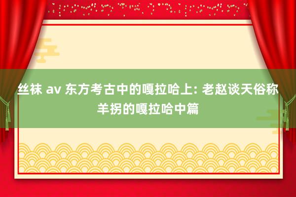 丝袜 av 东方考古中的嘎拉哈上: 老赵谈天俗称羊拐的嘎拉哈中篇