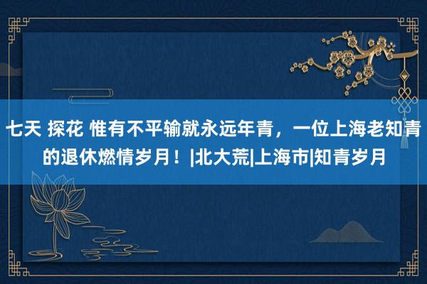 七天 探花 惟有不平输就永远年青，一位上海老知青的退休燃情岁月！|北大荒|上海市|知青岁月